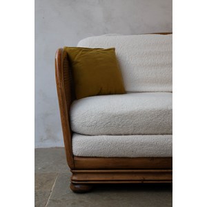 Canapé canné en bois et tissu n°112