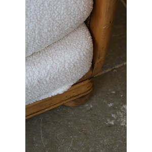 Canapé canné en bois et tissu n°112