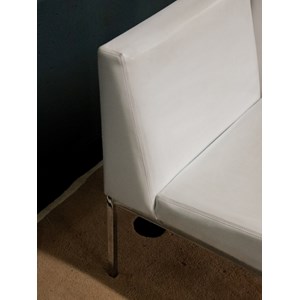 Paire de chauffeuses chromées blanches n°77