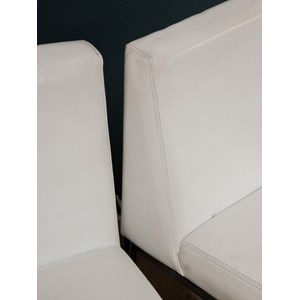 Paire de chauffeuses chromées blanches n°77