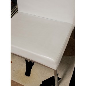 Paire de chauffeuses chromées blanches n°77