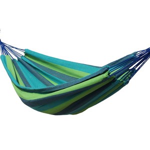 Set support en métal avec hamac double bleu et vert