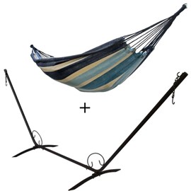 Set support en métal avec hamac double marine