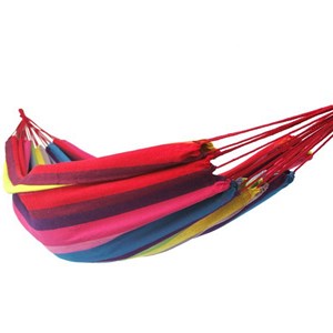 Set support en métal avec hamac double rouge