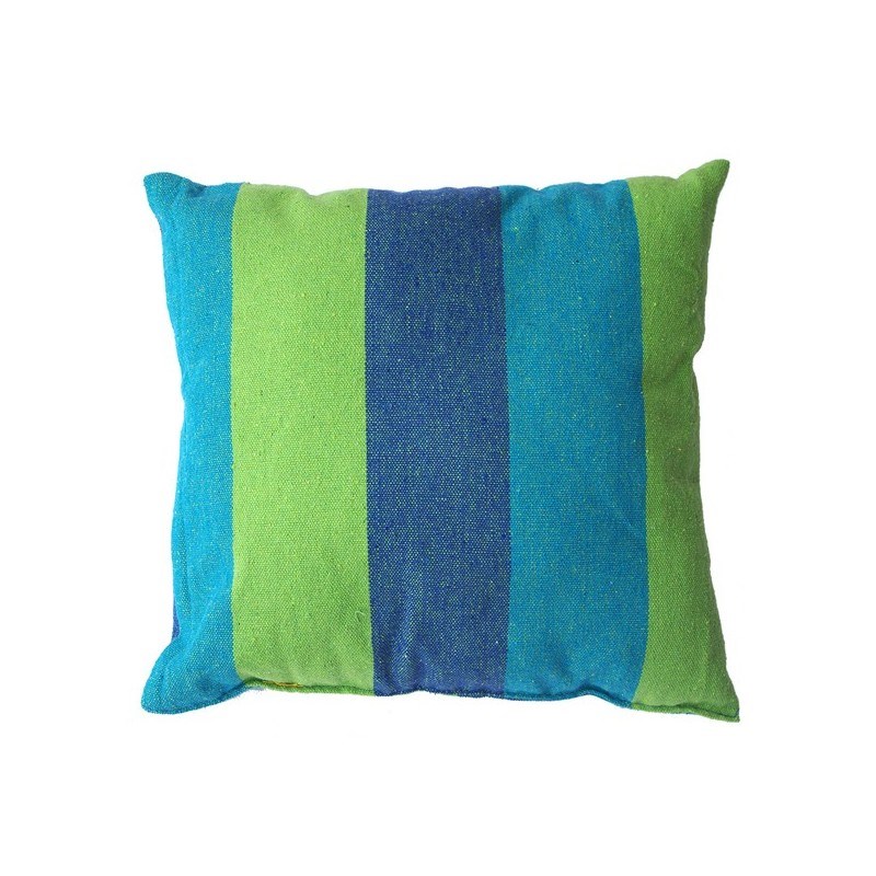 Coussin doux bleu et vert