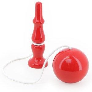 Bilboquet en bois massif rouge