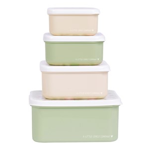 Lot de 4 boîtes à goûter fleurs