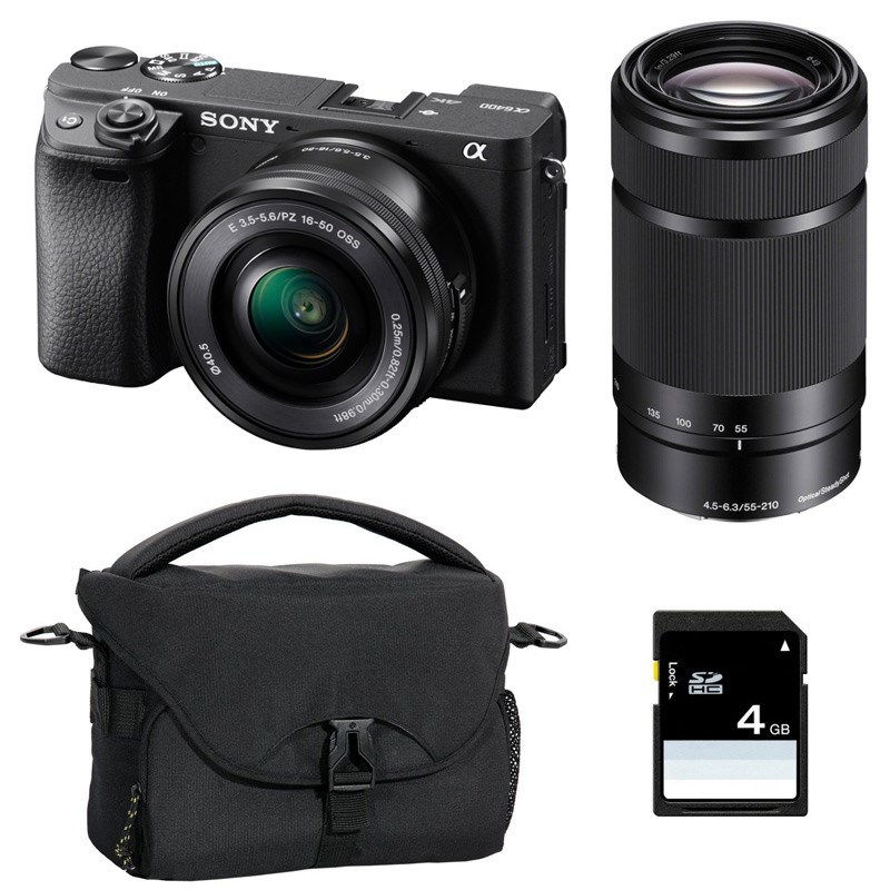 Sony - Sony alpha 6400 noir + 16-50 + 55-210 + sac + sd 8 go