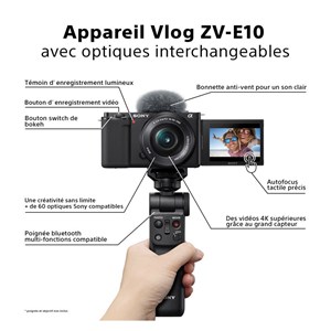 Sony alpha zv-e10 noir + 16-50 + 55-210