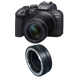 Canon eos r10 + rf-s 18-150mm f3.5-6.3 is stm + bague ef-eos r