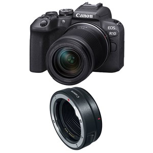Canon eos r10 + rf-s 18-150mm f3.5-6.3 is stm + bague ef-eos r