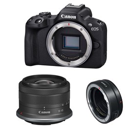 Canon eos r50 + rf-s 18-45mm f4.5-6.3 is stm + bague ef-eos r