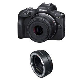 Canon eos r100 + rf-s 18-45mm f4.5-6.3 is stm + bague ef-eos r