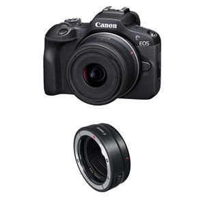 Canon eos r100 + rf-s 18-45mm f4.5-6.3 is stm + bague ef-eos r