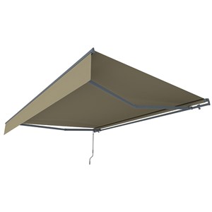 Adro store banne manuel 2,95 x 2,5 m en aluminium avec toile taupe