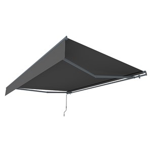 Adro store banne manuel 3,95 x 3 m en aluminium avec toile gris