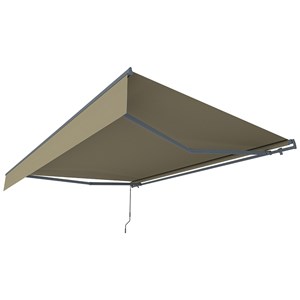 Adro store banne manuel 3,95 x 3 m en aluminium avec toile taupe