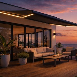 Ceto store banne led motorisé 3 x 2,5 m gris