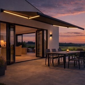 Ceto store banne led motorisé 4 x 3 m gris