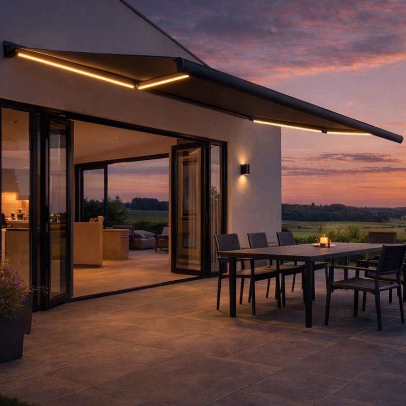 Concept Usine - Ceto store banne led motorisé 4 x 3 m gris