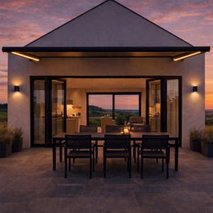 Ceto store banne led motorisé 4 x 3 m gris