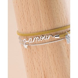 Bracelet amour ocre argent