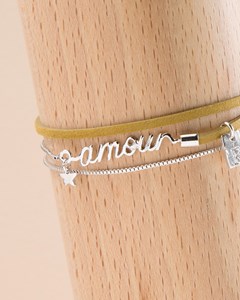 Bracelet amour ocre argent