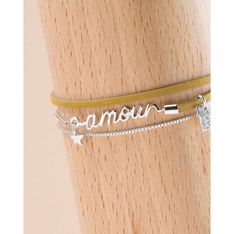 Bracelet amour ocre argent