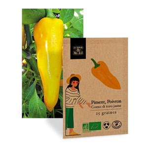 Poivron jaune corno di toro - graines bio