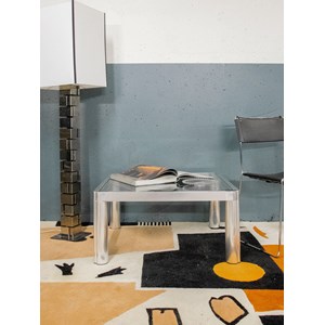 Table basse en métal et verre n°683