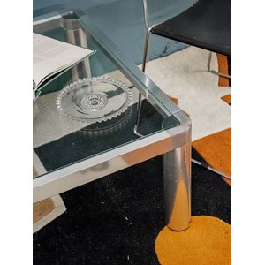 Table basse en métal et verre n°683