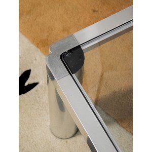 Table basse en métal et verre n°683