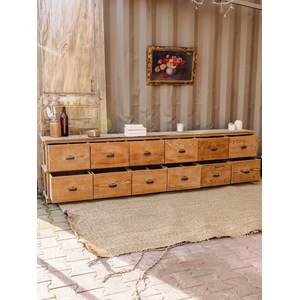 Meuble de métier en bois à 12 tiroirs n°201