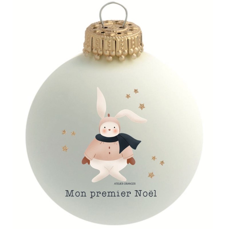 Boule de noël lapin de noël x atelier oranger