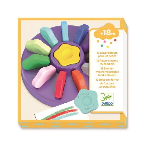 Set de 12 crayons fleurs djeco pour les