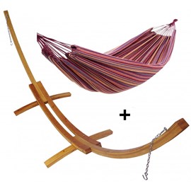 Set support bois avec hamac doublei violet