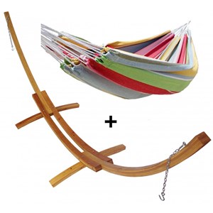 Set support bois avec hamac double confort