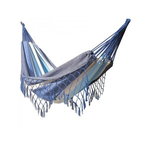 Set support bois avec hamac double franges marine