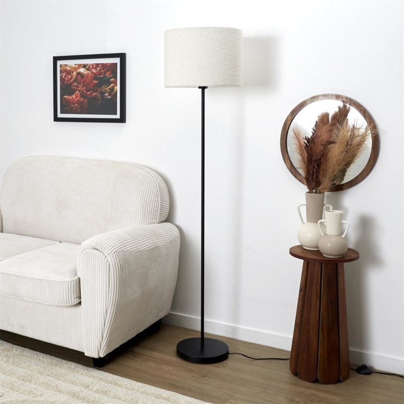 Lampadaire abat jour en bouclette