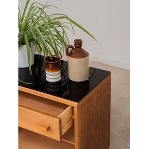 Table de chevet en bois et verre n°669