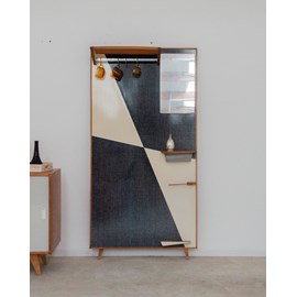 Grand porte-manteau gris en bois n°180