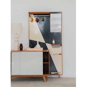 Grand porte-manteau gris en bois n°180