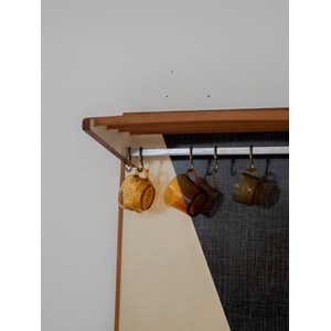 Grand porte-manteau gris en bois n°180