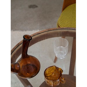 Table basse ronde en bois et verre n°718