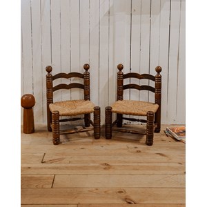 Paire de chaises basses en bois n°936