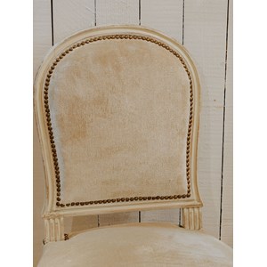 Lot de 6 chaises en bois et velours n°1199