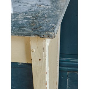 Table d'appoint en bois et zinc n°636