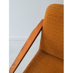 Paire de fauteuils en bois et tissu n°776