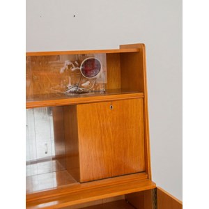 Grand buffet vitré en bois clair n°492