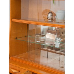 Grand buffet vitré en bois clair n°492